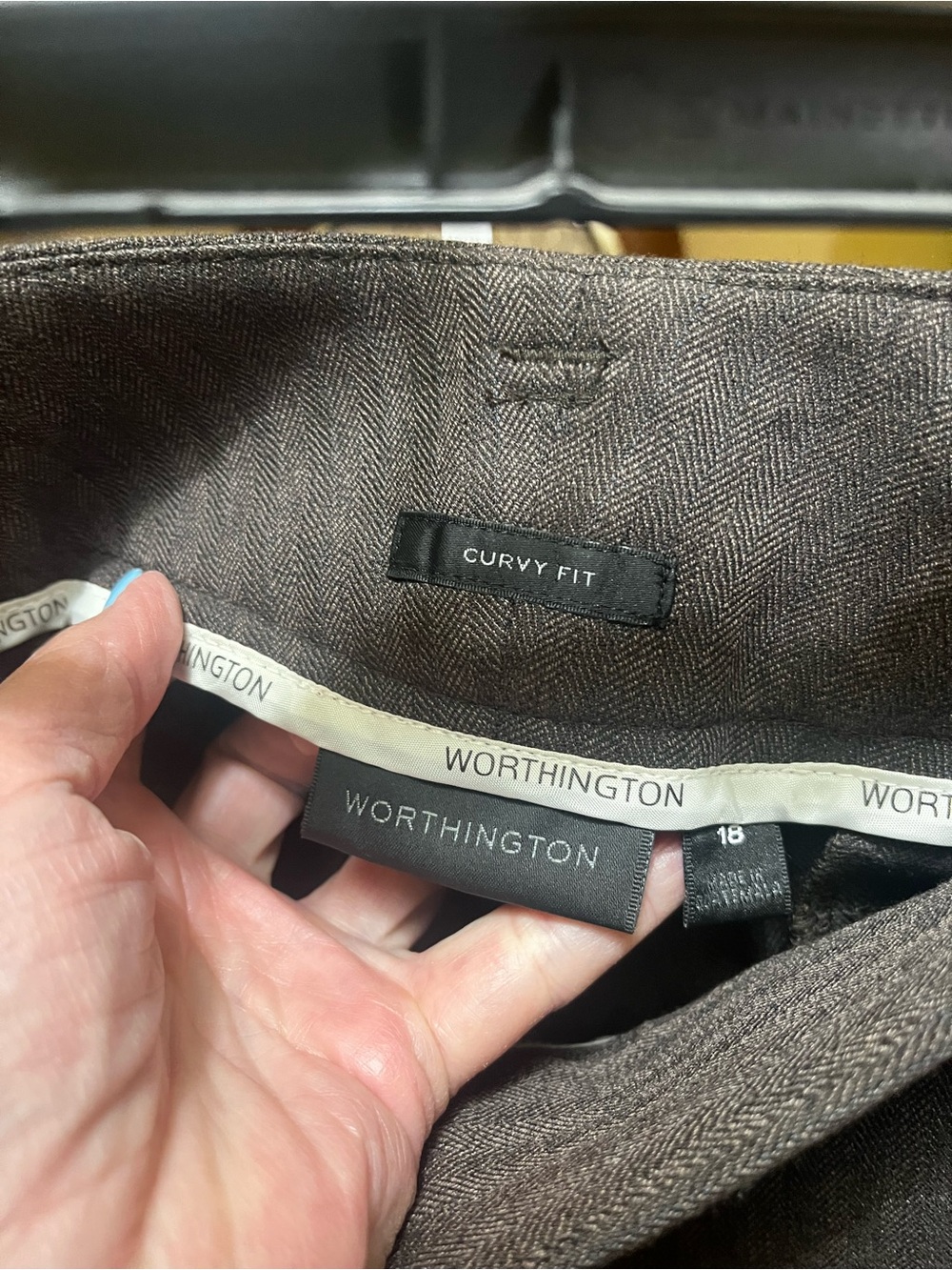 Worthington Brown Herringbone Curvy Fit slacks